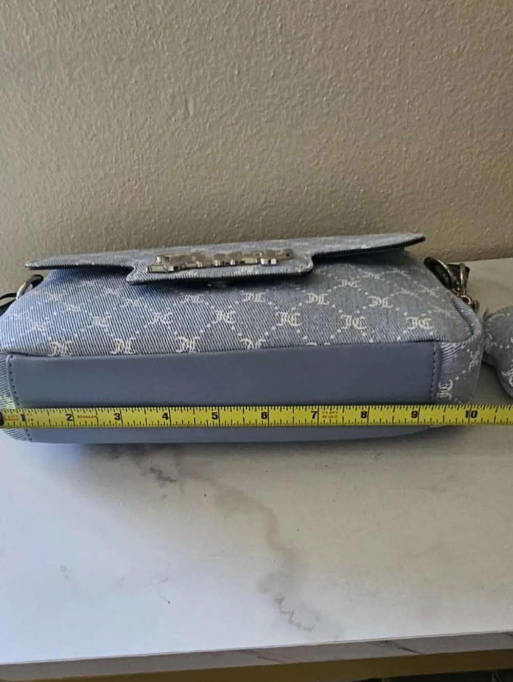 Juicy Couture She’s The Moment Denim Flap Light Blue Shoulder Bag - NWT